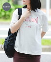 EKAL 『別注』La Hutte*EKAL 刺繍デザインTシャツ アーバンリサーチドアーズ トップス カットソー・Tシャツ ホワイト グレー【送料無料】