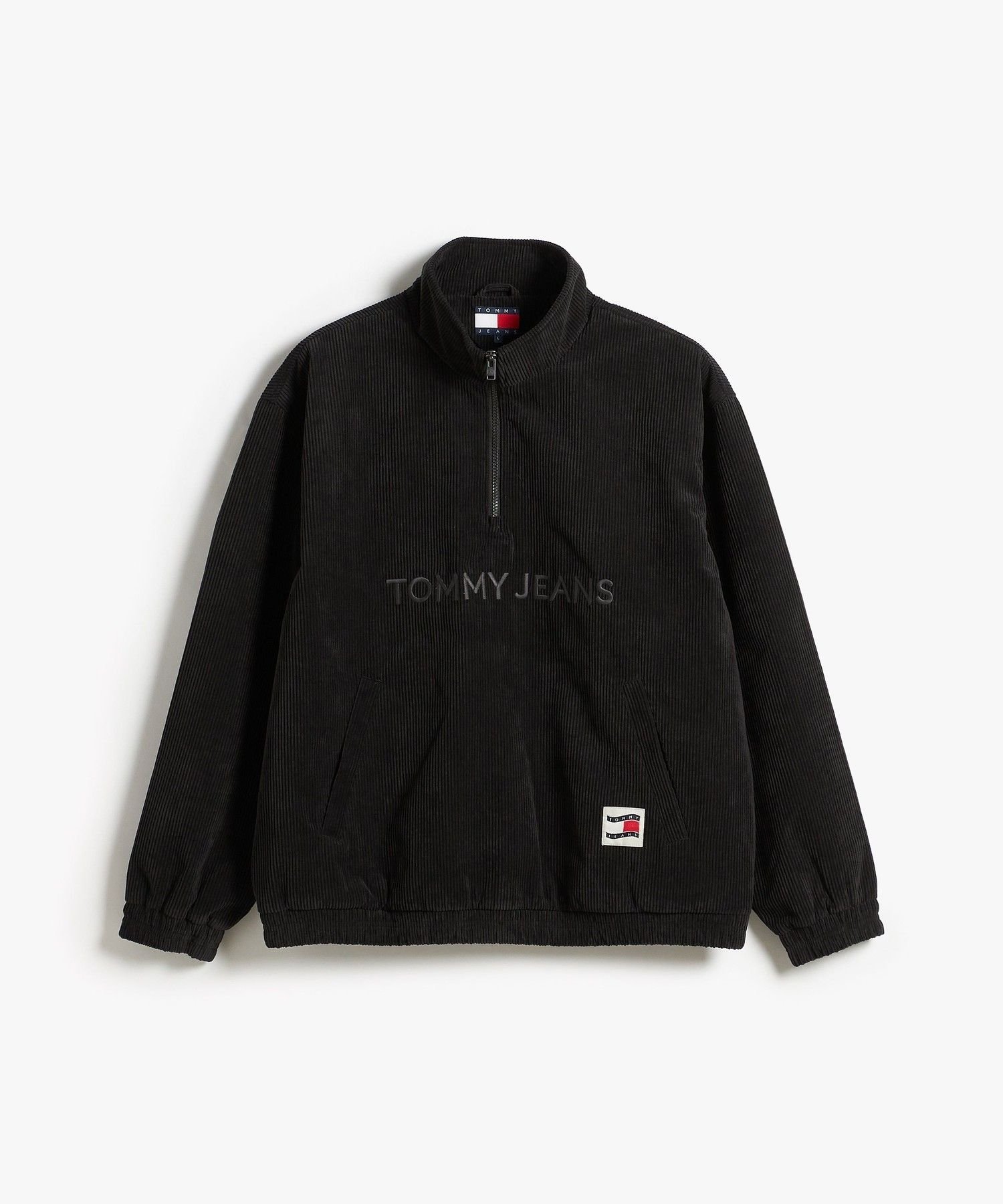 TOMMY JEANS 【公式】コーデュロイクォータージップ リラックスジャケット 26AW トミーヒルフィガー トップス スウェット・トレーナー ブラック【送料無料】