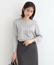 【SALE/80%OFF】INDIVI 【日本製/洗える/ピンタック】オリジナル柄ブラウス インディヴィ トップス シャツ・ブラウス グレー ネイビー【送料無料...