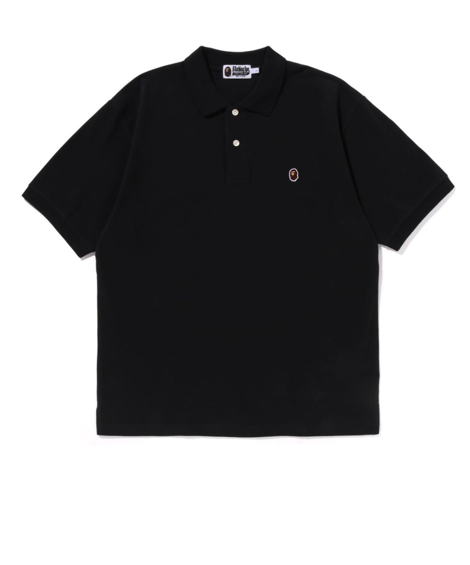 A BATHING APE ONE POINT RELAXED FIT POLO SHIRT  ٥  ȥåץ ݥ ֥å ꡼ ۥ磻ȡ̵