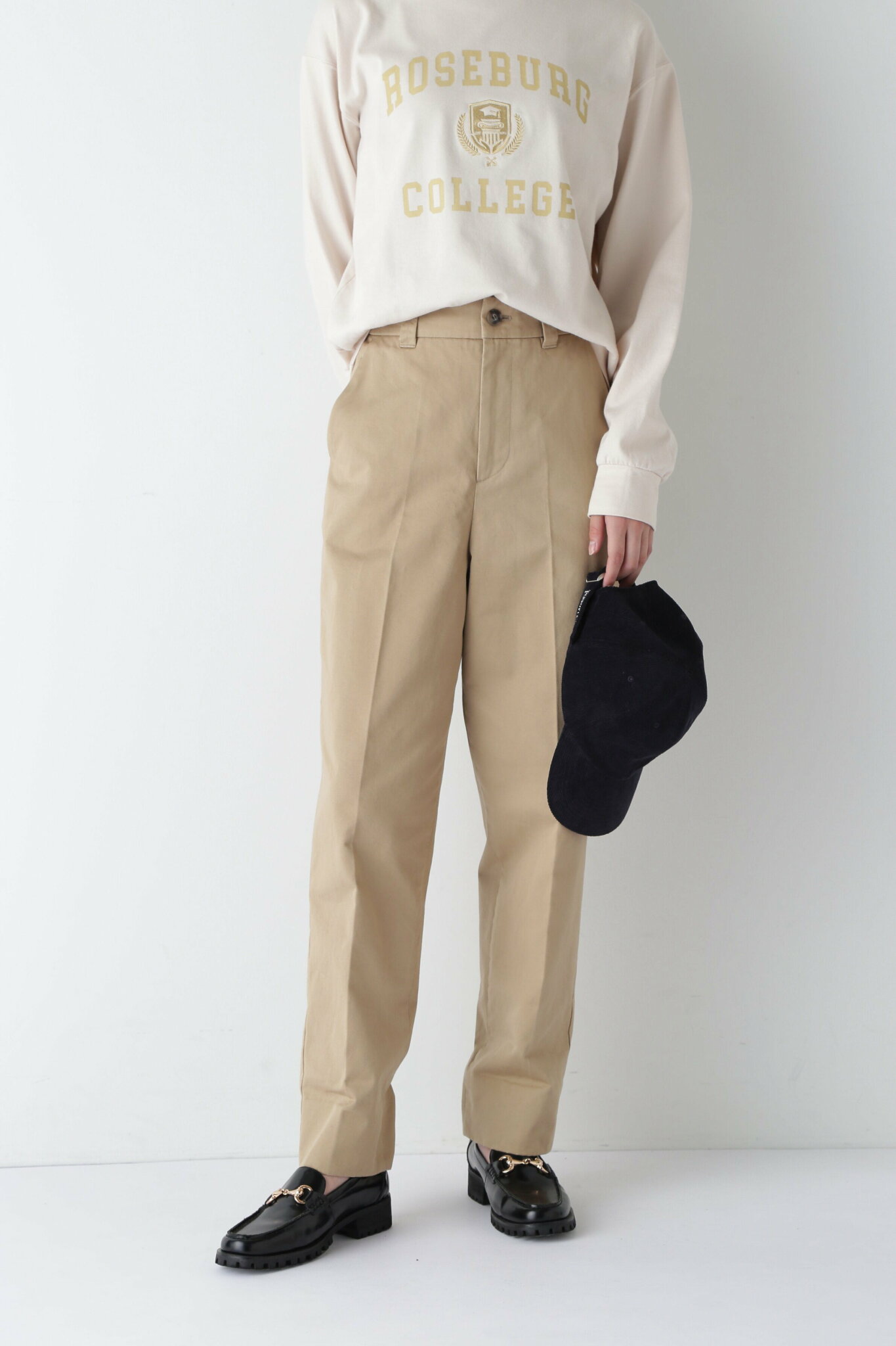 【SALE/50%OFF】human woman ◆甘撚オーガニックCチノセンタープレスパンツ ヒューマン ウーマン パンツ その他のパンツ ベージュ【送料無料】