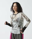 【SALE/20%OFF】B'2nd CASANE(カサネ)マーブルペイントクルーメロートップス ビーセカンド トップス カットソー・Tシャツ イエロー ピンク...