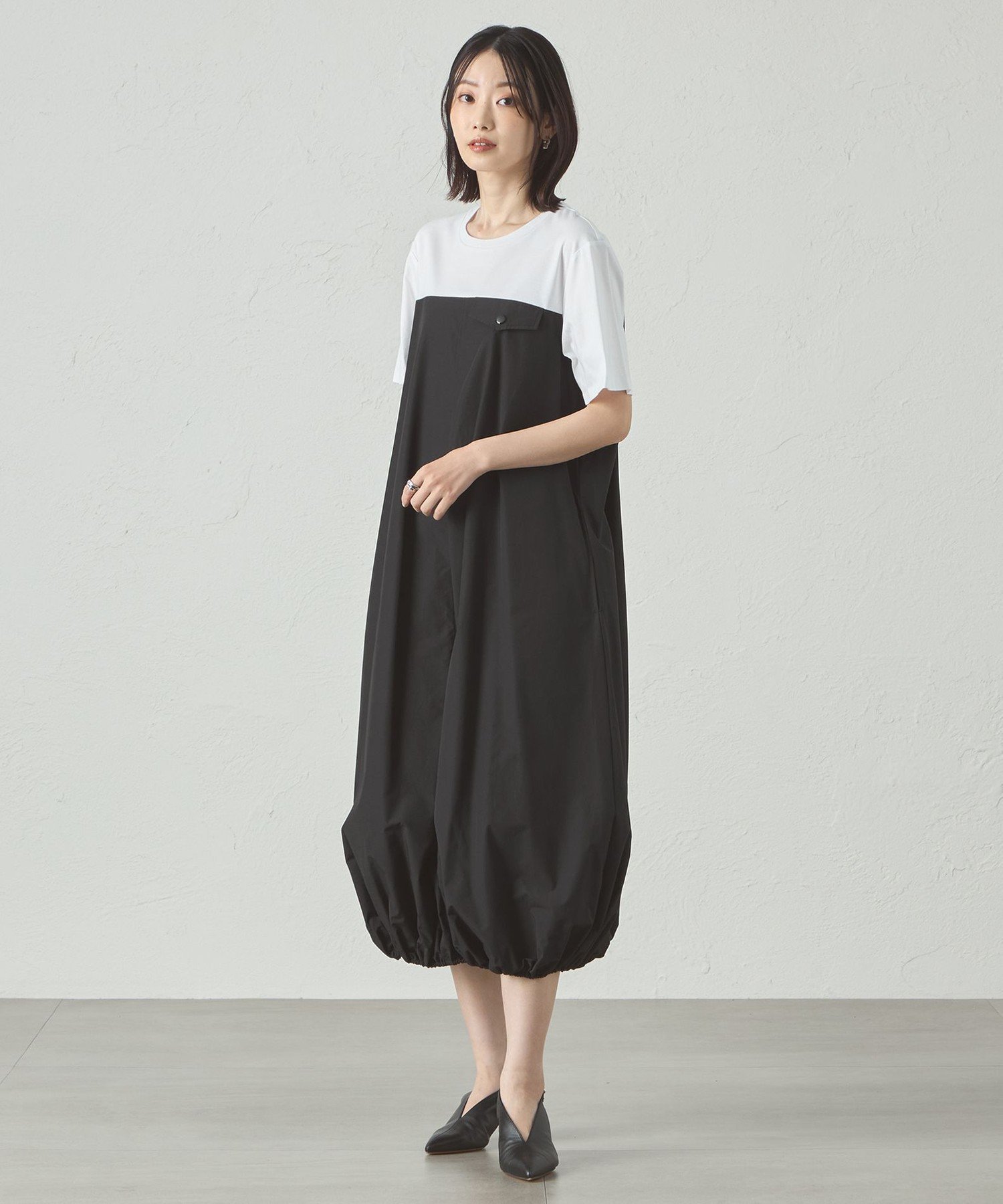 【SALE／40%OFF】CAST: 【オンでもオフでも活躍】バルーンワンピース キャスト コロン ワンピース・ドレス ワンピース カーキグリーン ブラック【送料無料】