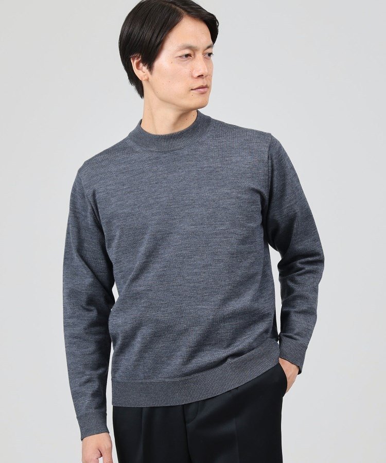 【SALE／30%OFF】TAKEO KIKUCHI 【イージーケア】アンチピリング モックネック ニット タケオキクチ トップス ニット グレー ベージュ ブルー ネイビー【送料無料】