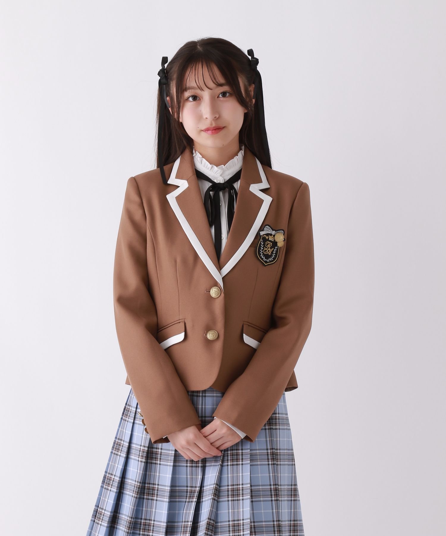 【SALE／20%OFF】repipi armario 【卒服2025】パイピングジャケット レピピアルマリオ ジャケット・アウター テーラードジャケット・ブレザー ネイビー ブラウン【送料無料】のサムネイル