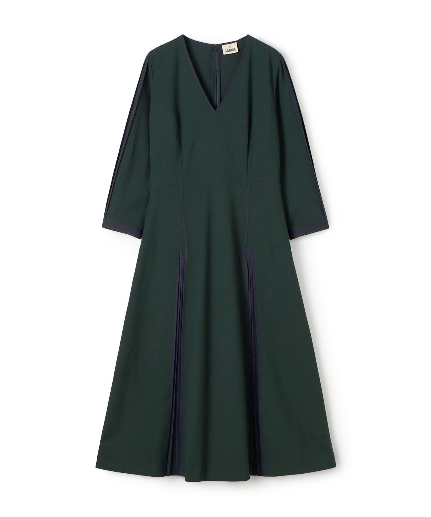 【クリーニング済】トゥモローランド  ワンピース　ネイビー ハイツイストギャバジン Vネックロングワンピース（ワンピース