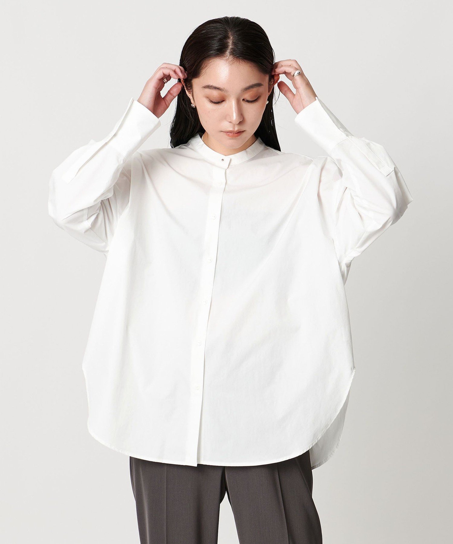 MARW UNITED ARROWS ＜MARW UNITED ARROWS＞ブロード スタンド カラー シャツ ユナイテッドアローズ トップス シャツ・ブラウス ホワイト【送料無料】