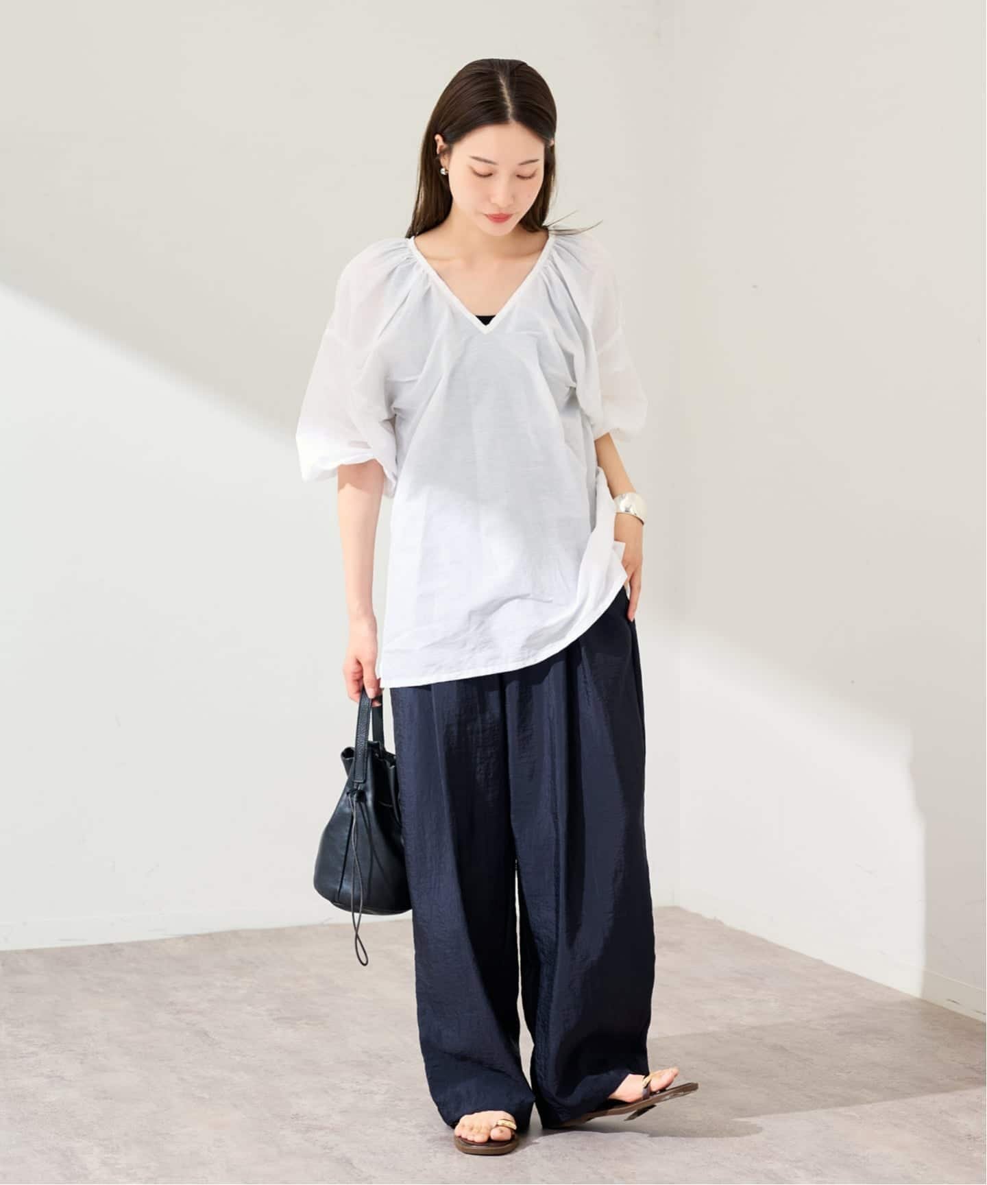 ERIC BERGERE DAMOISEAU STRIPE WHITE フレームワーク トップス シャツ・ブラウス ホワイト