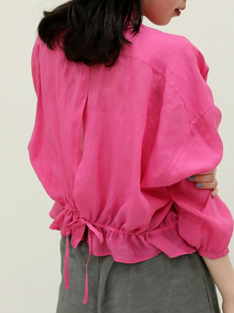 【SALE／40%OFF】MACPHEE ラミー ウエストギャザーブラウス トゥモローランド トップス シャツ・ブラウス ホワイト グレー ピンク【送料無料】のサムネイル