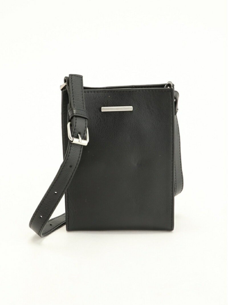 Rename Rename/(U)Rename 本革 スクエア ミニショルダーバッグ デバイス バッグ ショルダーバッグ ブラック【送料無料】