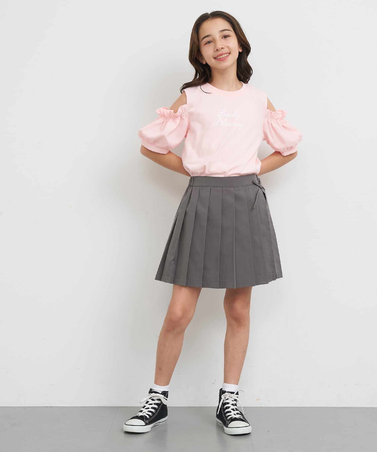 coca キッズ プリーツスカパン コカ パンツ キュロット グレー ブラック