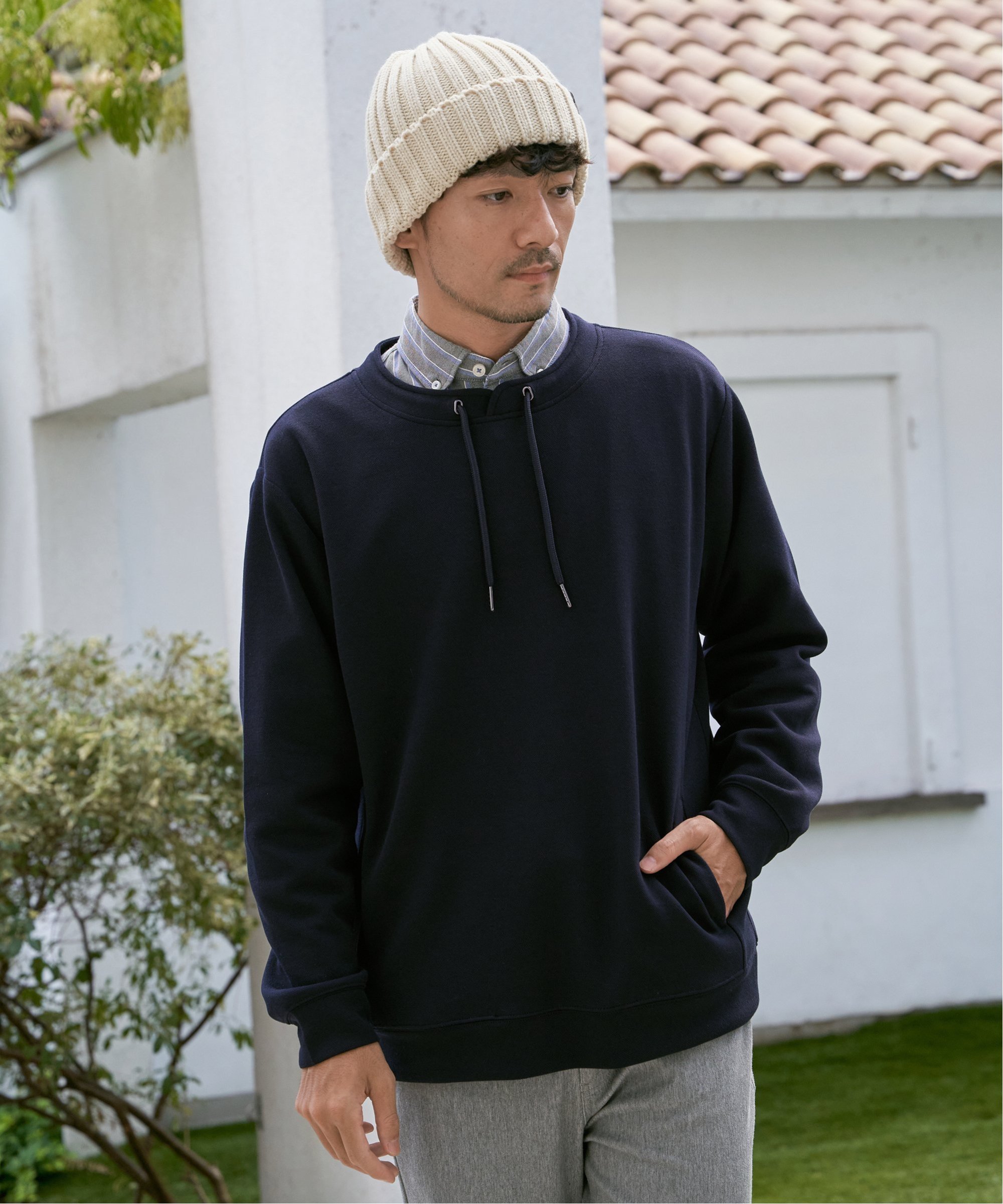 【SALE／20%OFF】ikka 【洗濯機で洗える】GOKU楽鹿の子ダンボールルーイプルオーバー イッカ トップス ..