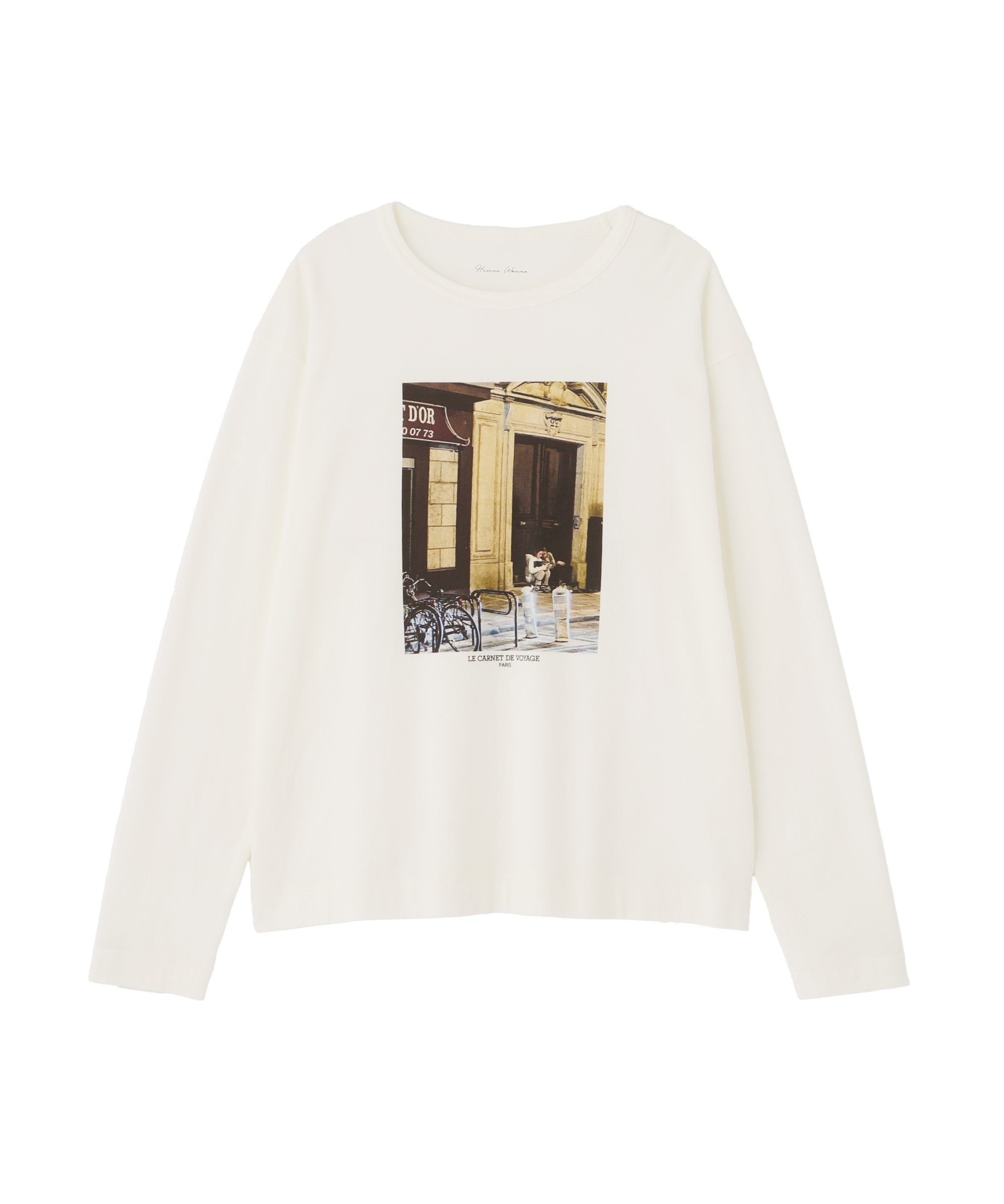 human woman ◆フォトプリント ロンT ヒューマン ウーマン トップス カットソー・Tシャツ ベージュ