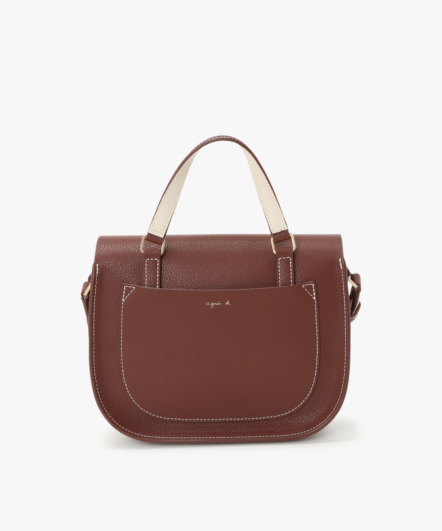 agnes b. VOYAGE レザー ショルダーバッグ PAS13-05 アニエスベー バッグ ショルダーバッグ ブラウン【送料無料】