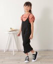 【SALE/50%OFF】ikka 裾フリルキャミサロペット(120~160cm) イッカ パンツ その他のパンツ ブラック