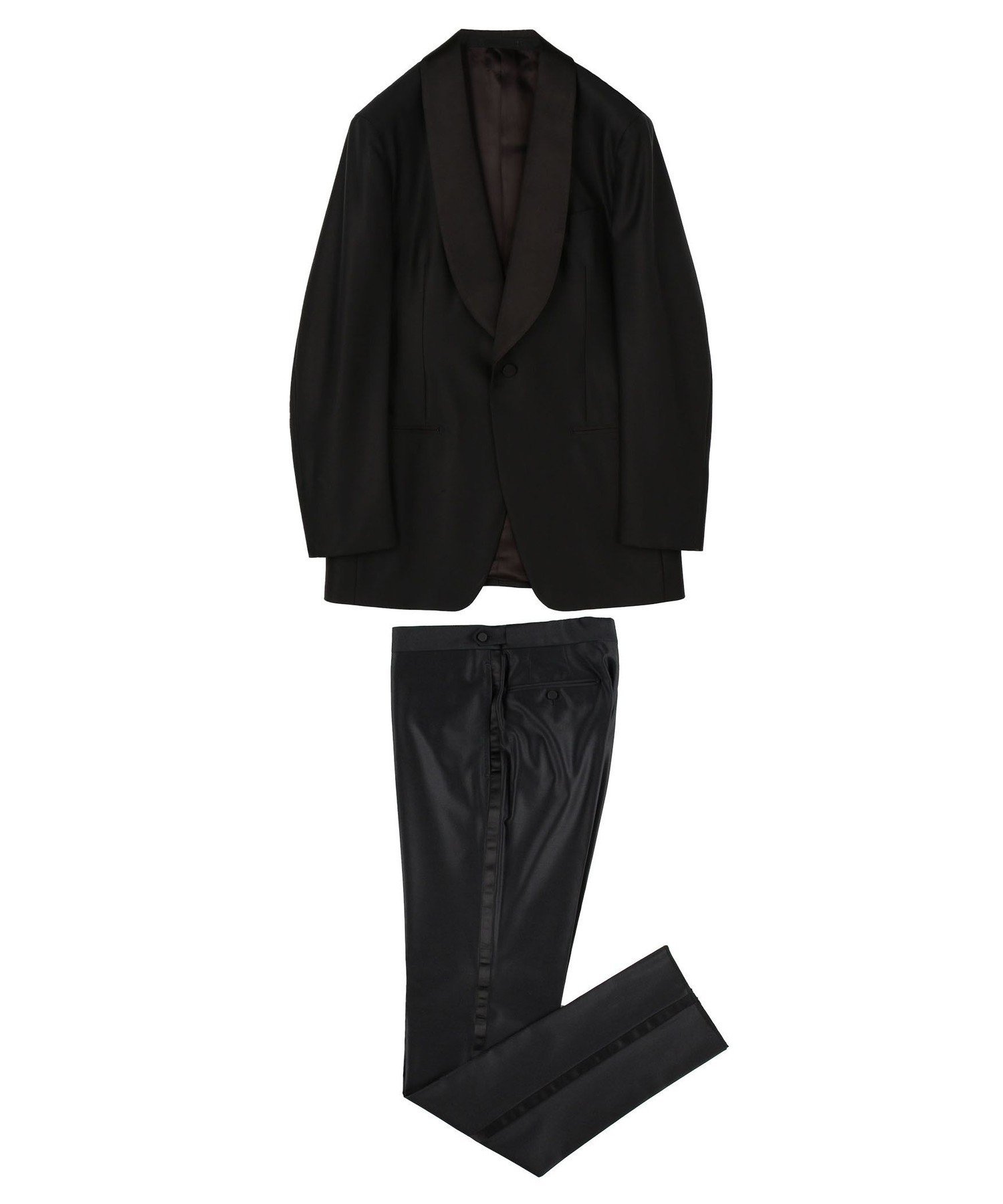 TOMORROWLAND MEN ウールドスキン ショールカラー タキシード トゥモローランド スーツ・フォーマル セットアップスーツ ブラック【送料無料】