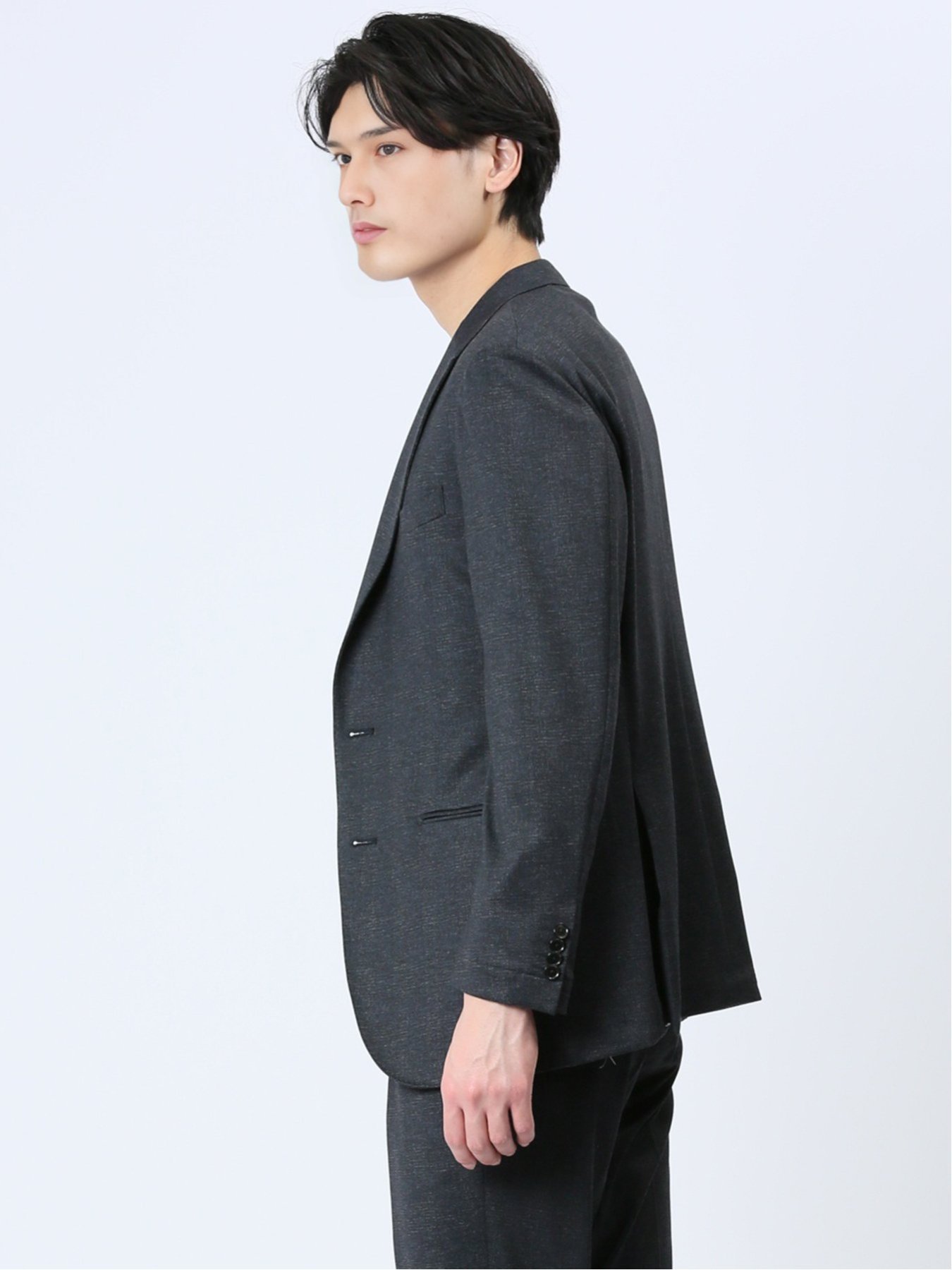 【SALE／47%OFF】m.f.editorial プリントポンチジャージ レギュラーフィット 2ボタンジャケット 紺(セットアップ可能) タカキュー スーツ・フォーマル スーツジャケット ネイビー【送料無料】