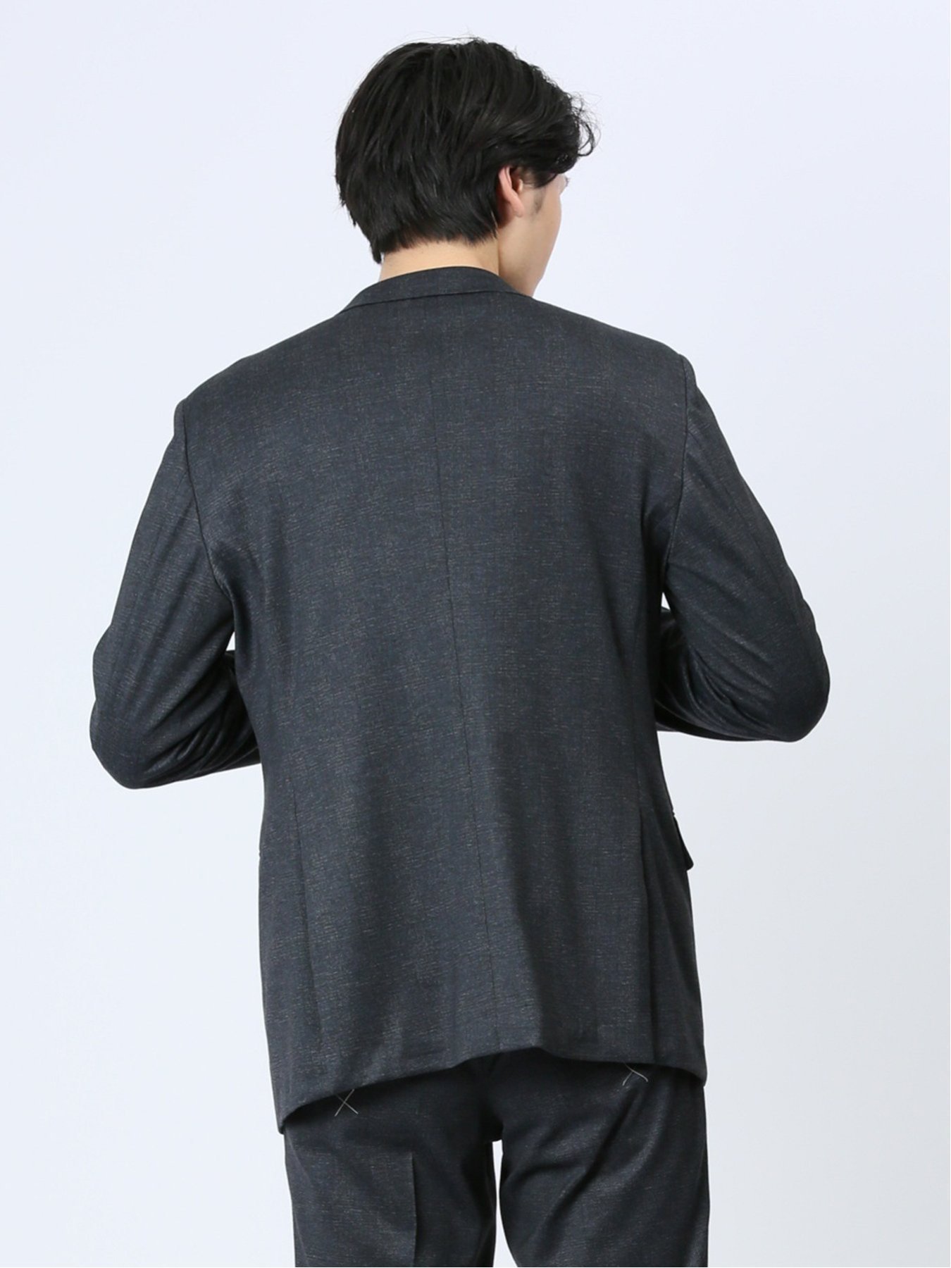 【SALE／47%OFF】m.f.editorial プリントポンチジャージ レギュラーフィット 2ボタンジャケット 紺(セットアップ可能) タカキュー スーツ・フォーマル スーツジャケット ネイビー【送料無料】