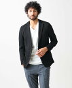【SALE/50%OFF】MICHEL KLEIN HOMME ブランドロゴ刺繍入りニットジャケット セットアップ ミッシェルクランオム ジャケット・アウター テーラードジャケット・ブレザー ブラック ネイビー【送料無料】