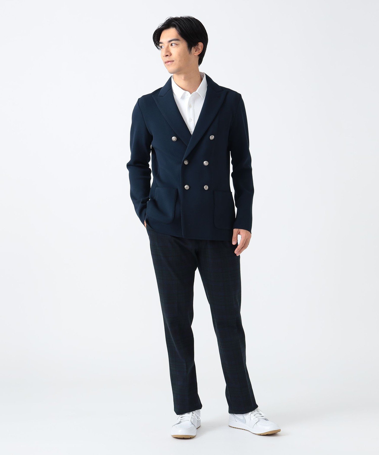 BEAMS GOLF PURPLE LABEL PURPLE LABEL / ミラノリブ ニット ダブルジャケット ビームス ゴルフ ジャケット・アウター テーラードジャケット・ブレザー ネイビー【送料無料】