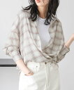 【SALE/46%OFF】La-gemme オーバーサイズ チェック柄シャツ ラジュール トップス シャツ・ブラウス ブラック ベージュ