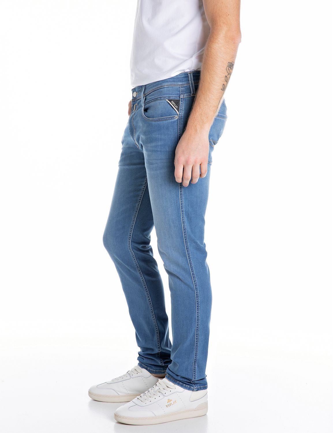 【SALE／40%OFF】REPLAY スリムフィットANBASSパワーストレッチデニム リプレイ パンツ ジーンズ・デニムパンツ ブルー【送料無料】
