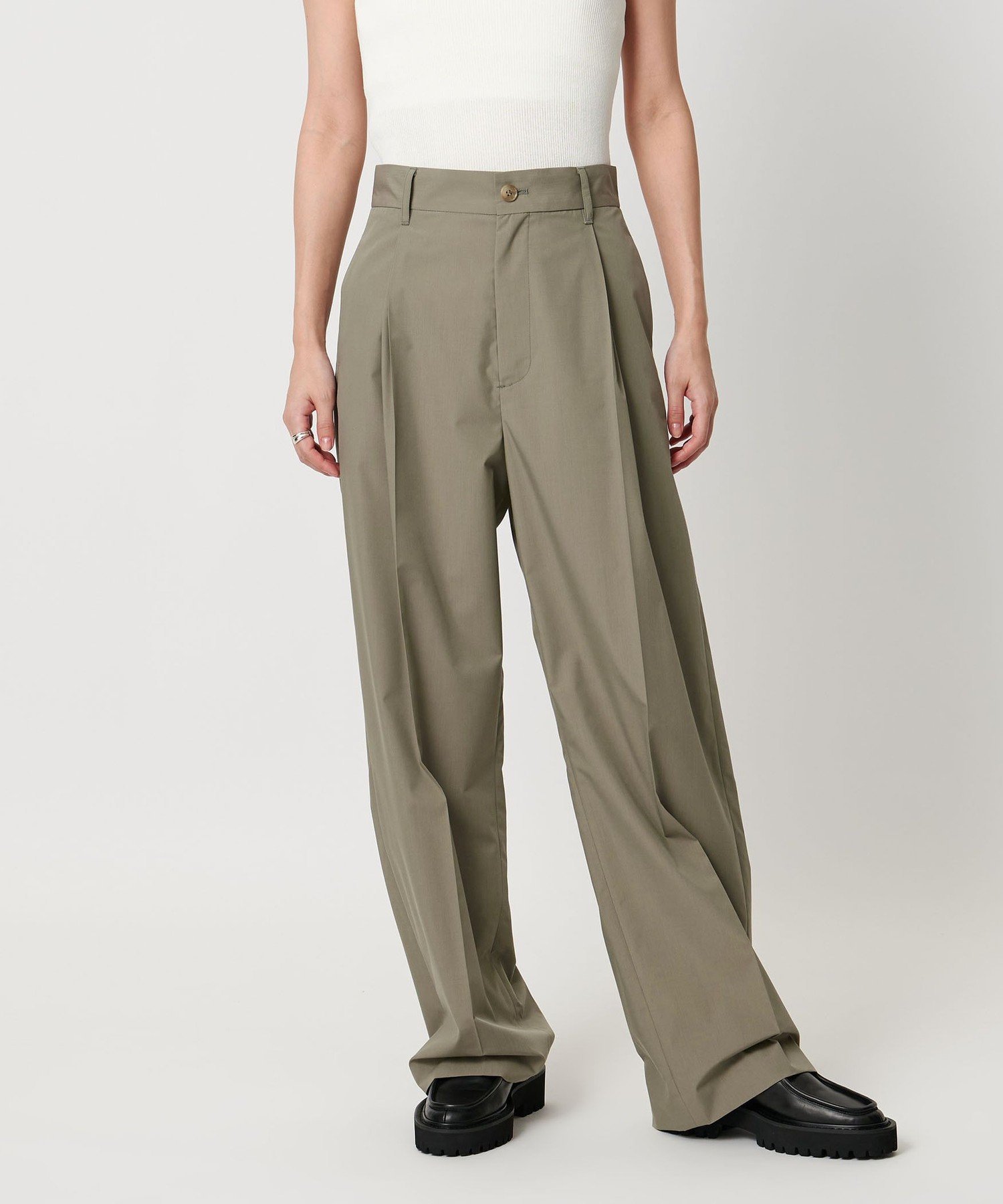 MARW UNITED ARROWS ＜MARW UNITED ARROWS＞タック ワイド テーパード パンツ ユナイテッドアローズ パンツ その他のパンツ グレー グリーン【送料無料】