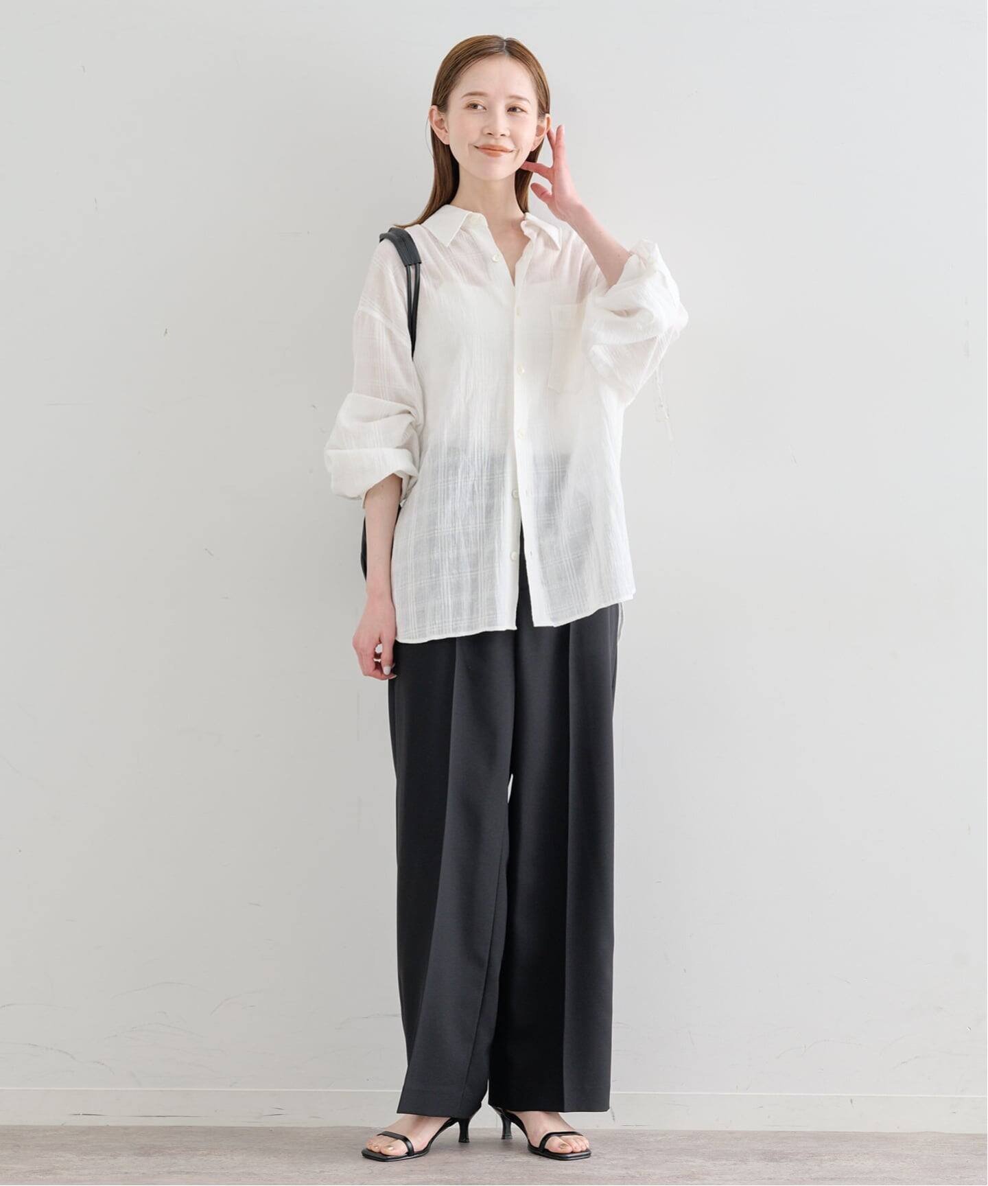 U by SPICK&SPAN LOW CLASSIC Lc / ロウ クラシック エルシー OVERSIZED LC CHECKED SHIR ユーバイスピックアンドスパン トップス シャツ・ブラウス ホワイト