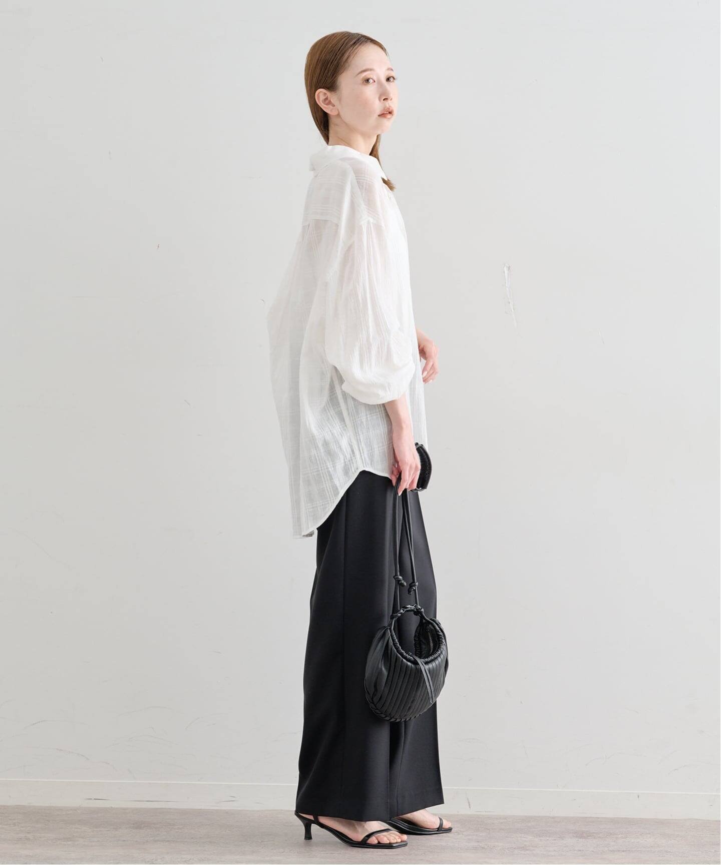 U by SPICK&SPAN LOW CLASSIC Lc / ロウ クラシック エルシー OVERSIZED LC CHECKED SHIR ユーバイスピックアンドスパン トップス シャツ・ブラウス ホワイト