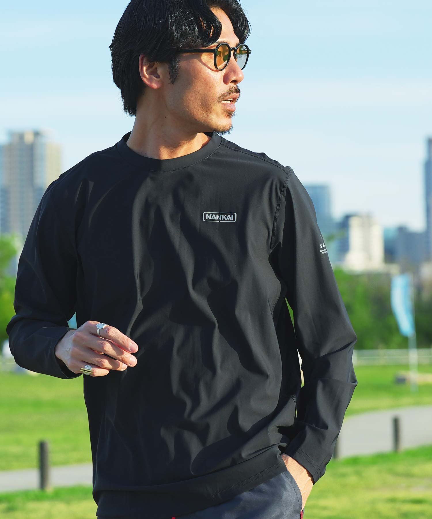 JIGGYS SHOP SELECT 南海部品コラボ クールタッチライド ロンT 長袖 接触冷感 別注 26SS ジギーズショップ トップス カットソー・Tシャツ グレー ブラック