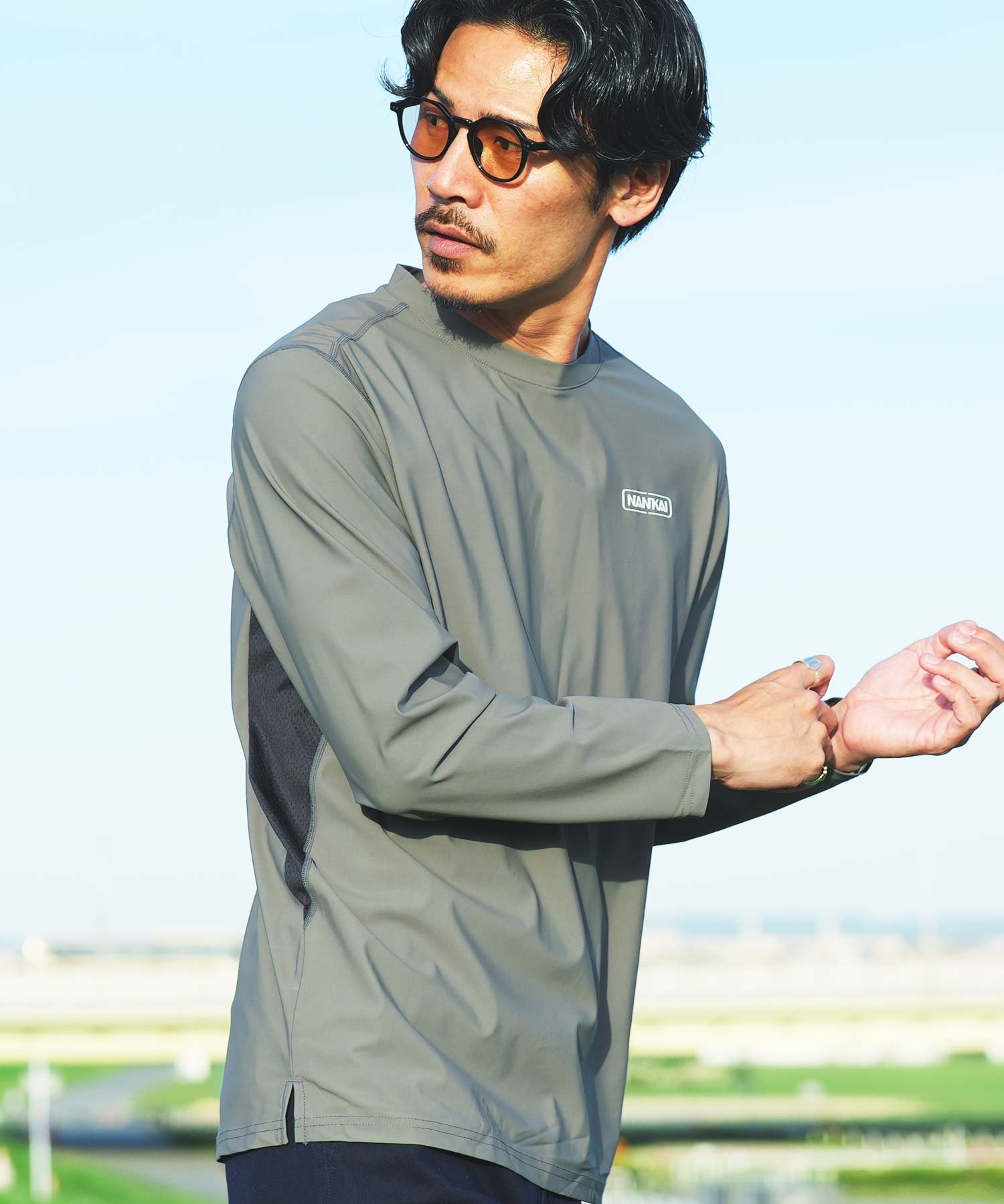 JIGGYS SHOP SELECT 南海部品コラボ クールタッチライド ロンT 長袖 接触冷感 別注 26SS ジギーズショップ トップス カットソー・Tシャツ グレー ブラック