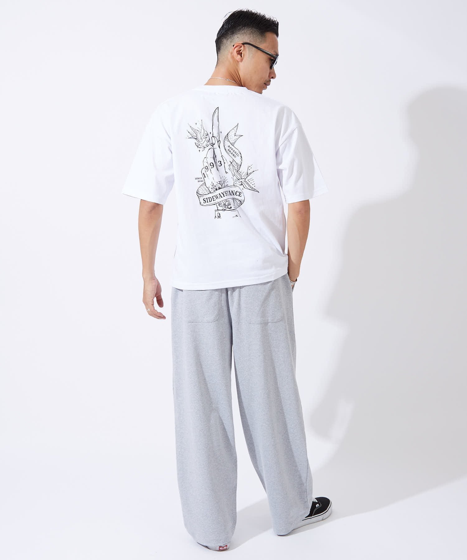 SIDEWAY STANCE SIDEWAY STANCE サイドウェイスタンス ギャングハンド 半袖Tシャツ インプローブス トップス カットソー・Tシャツ ホワイト ブラック
