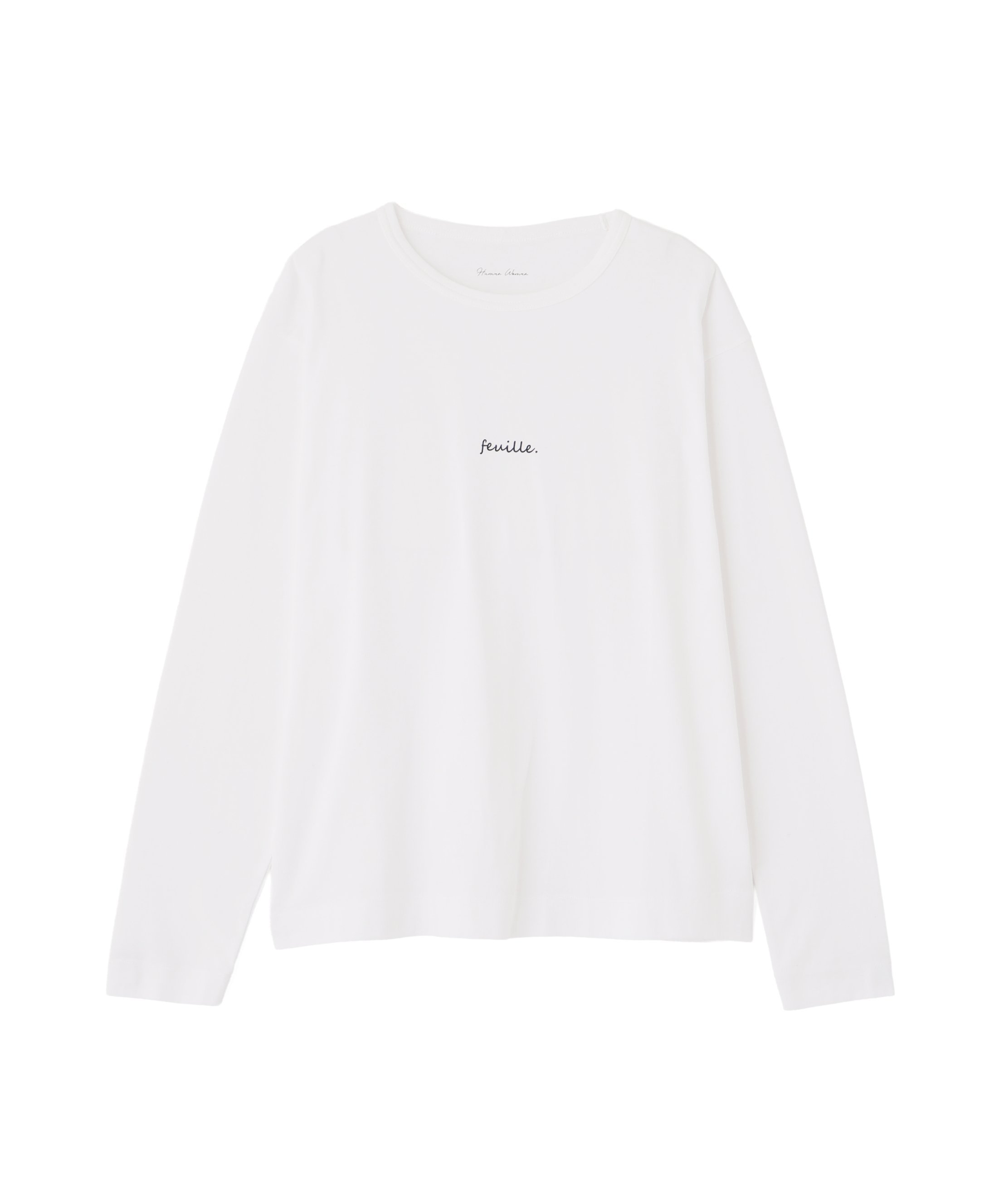 human woman ◆ロゴプリント ロンT ヒューマン ウーマン トップス カットソー・Tシャツ ホワイト グレー