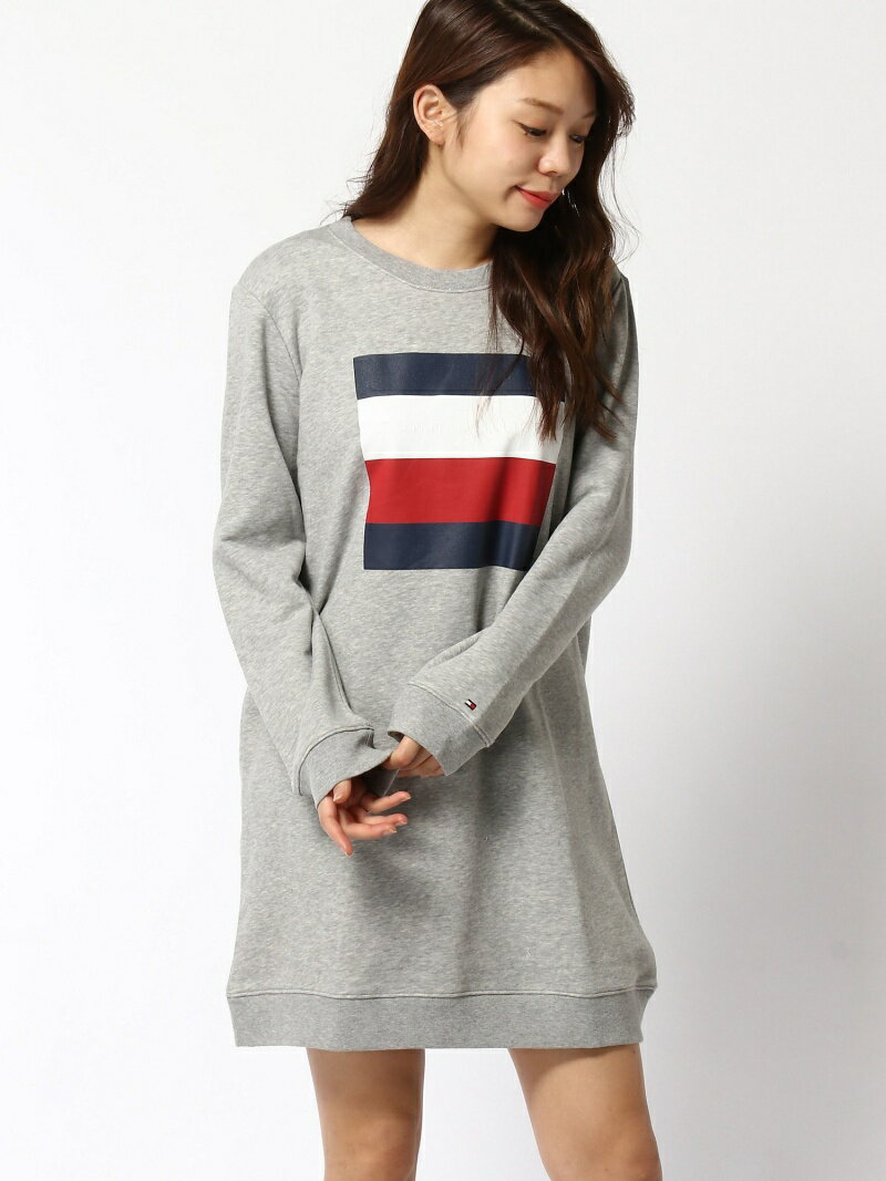 【SALE／40%OFF】TOMMY HILFIGER TOMMY HILFIGER(トミーヒルフィガー) ロゴ スウェット ワンピース ワンピース ワンピ ミニ ミディ ロング レディース トミーヒルフィガー ワンピース・ドレス その他のワンピース・ドレス グレー【送料無料】のサムネイル
