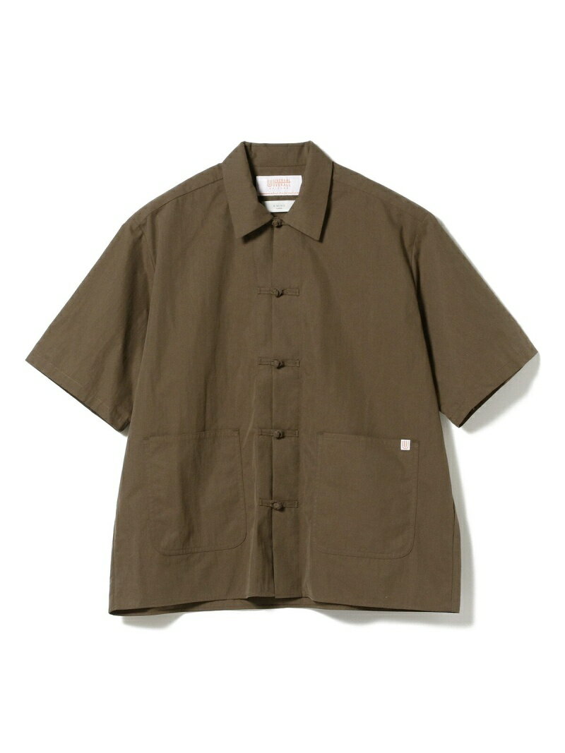 【SALE／20%OFF】B:MING by BEAMS UNIVERSAL OVERALL * B:MING by BEAMS / 別注 チャイナ シャツ ビームス アウトレット トップス シャツ・ブラウス ブラック ベージュ ブラウン【送料無料】 3