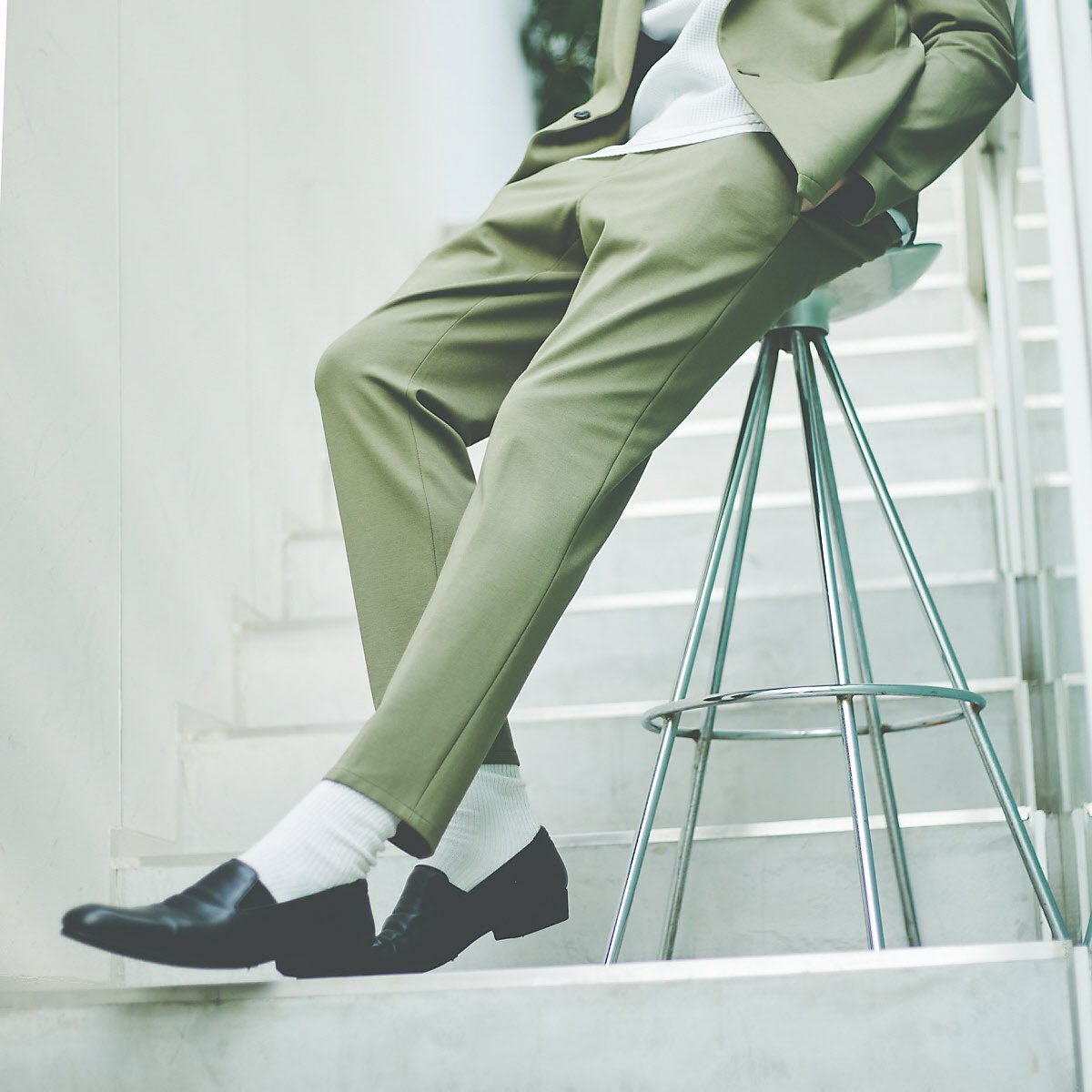 5351POUR LES HOMMES 【セットアップ対応】コンビネーションジャージ パンツ ゴーサンゴーイチプールオム パンツ その他のパンツ カーキグリーン ブラック