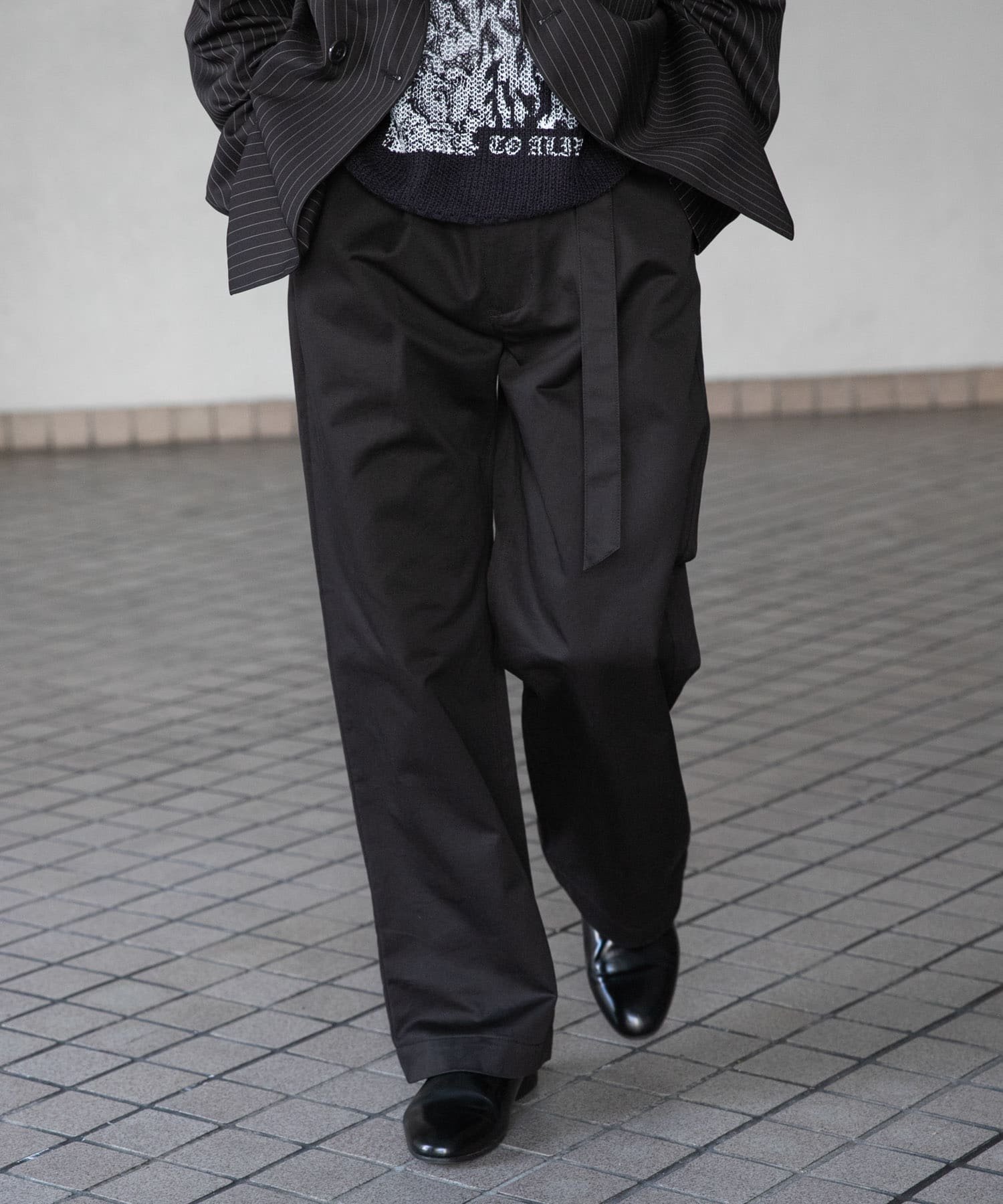 SENSE OF PLACE アソートベルテッドストレートパンツ センス オブ プレイス パンツ その他のパンツ ブラック ネイビー ベージュ