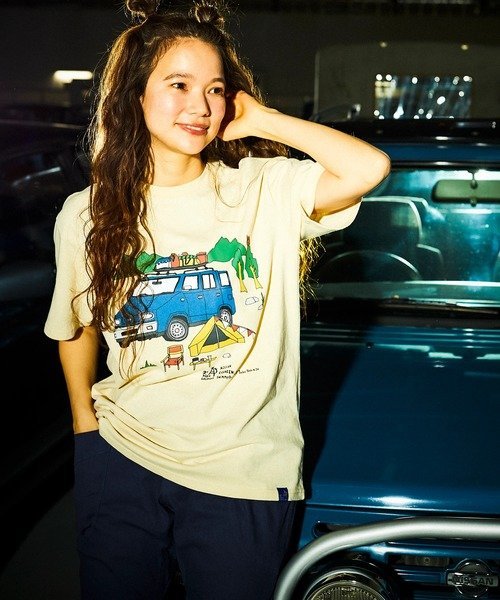 go slow caravan 【NISSAN×go slow caravan】USA/C ラシーン TEE (MENS) ゴースローキャラバン トップス カットソー・Tシャツ ブルー ベージュ【送料無料】