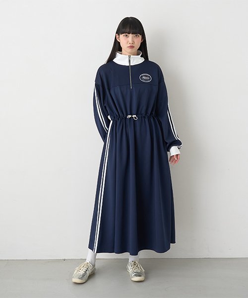 【SALE／50%OFF】Mi-je トラックワンピース【韓国ファッション】 ナルミヤオンライン ワンピース・ドレス ワンピース ホワイト【送料無料】