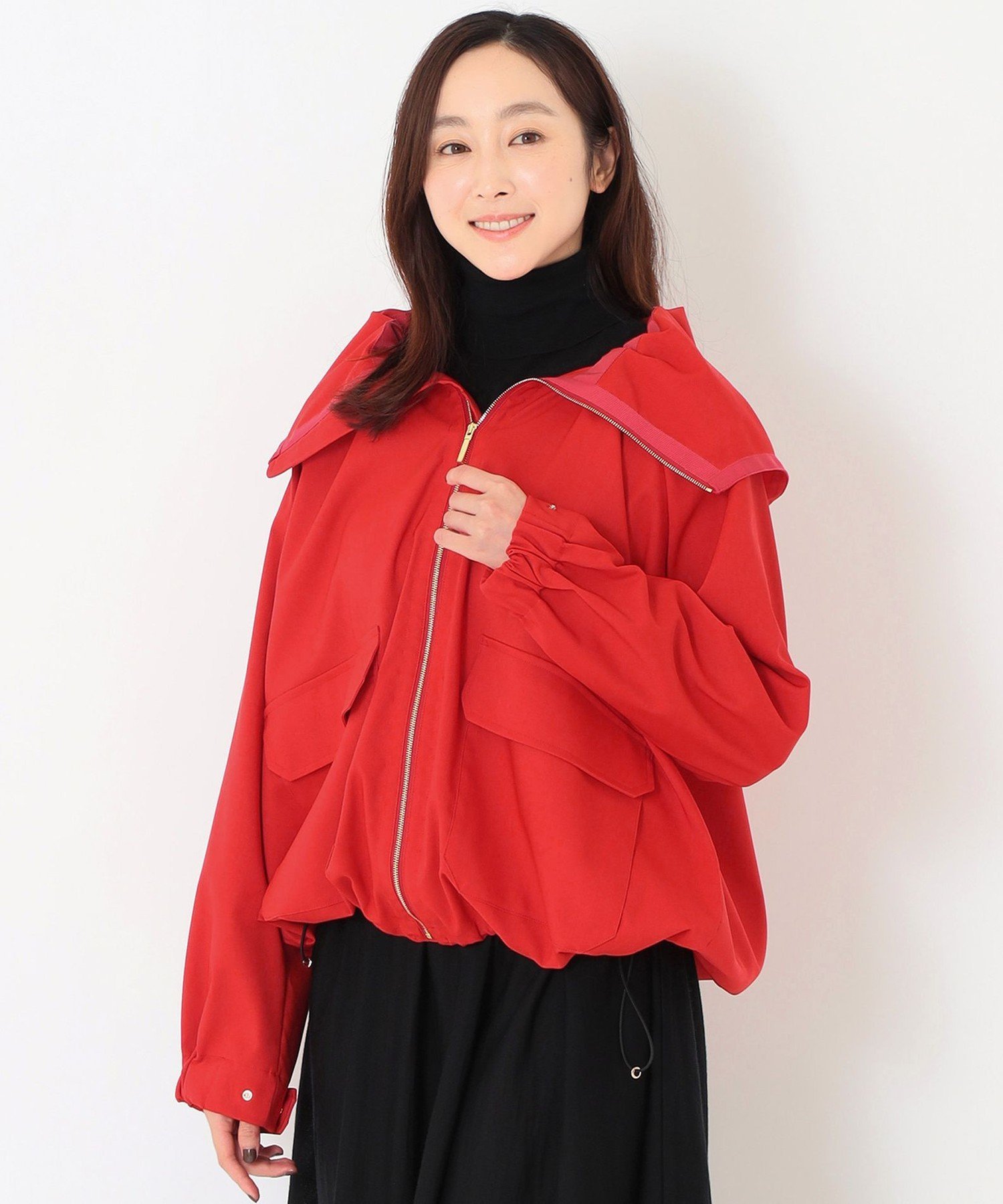 SANYOCOAT ＜アンブレラコート＞ストレッチツイル ショートブルゾン サンヨーコート ジャケット・アウター レインコート レッド ブラウン ネイビー