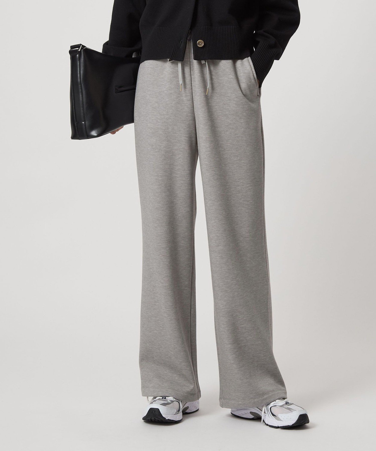 UNITED ARROWS green label relaxing ウラキモウ ピケ パンツ ユナイテッドアローズ グリーンレーベルリラクシング パンツ ジャージ・スウェットパンツ ブラック グレー【送料無料】