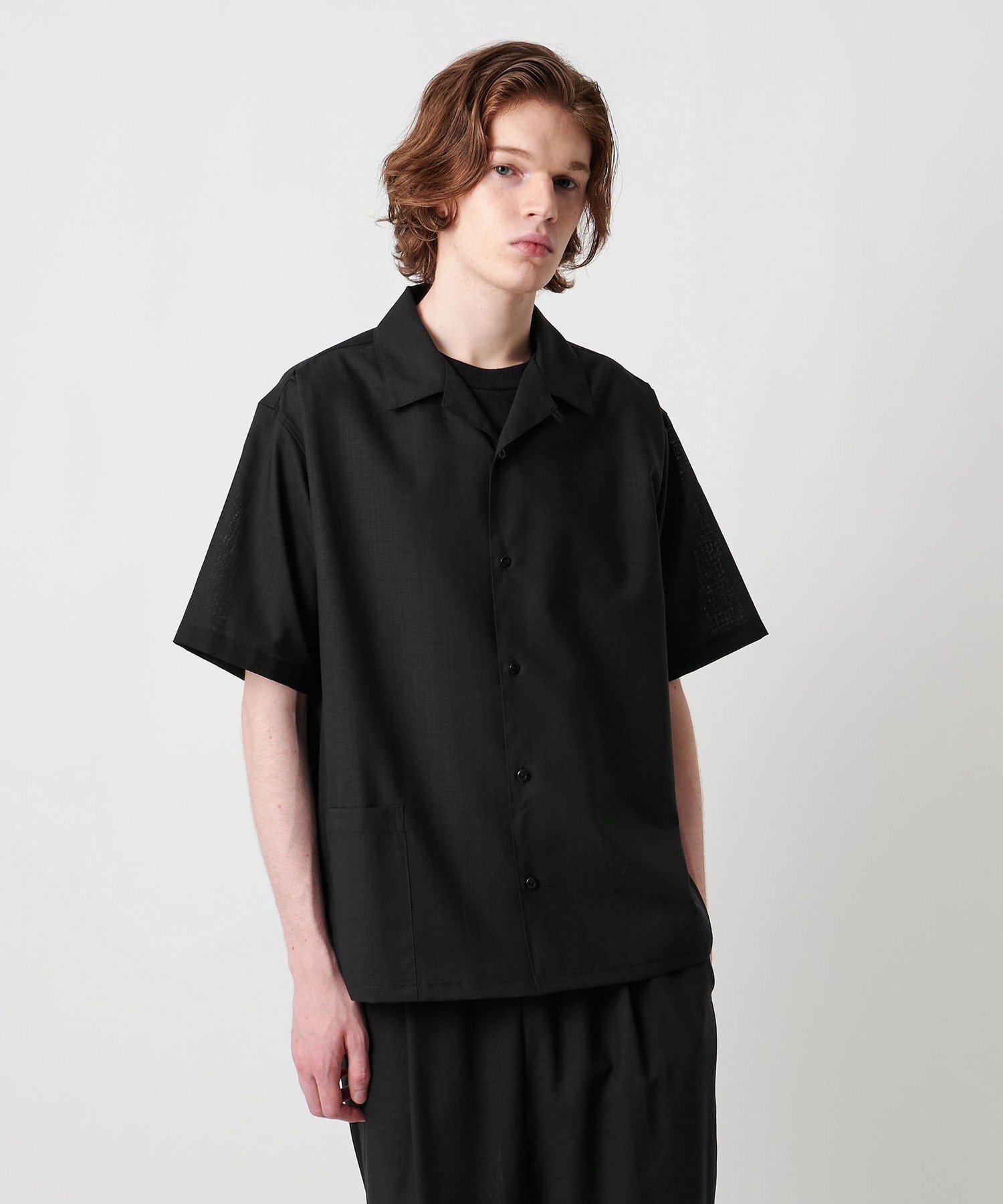 【SALE／40%OFF】UNITED ARROWS & SONS ＜UNITED ARROWS & SONS by MASAKI KAWASE＞ W/N RS SSL SHIRT/ショートスリーブシャツ ユナイテッドアローズ アウトレット トップス シャツ・ブラウス ブラック【送料無料】