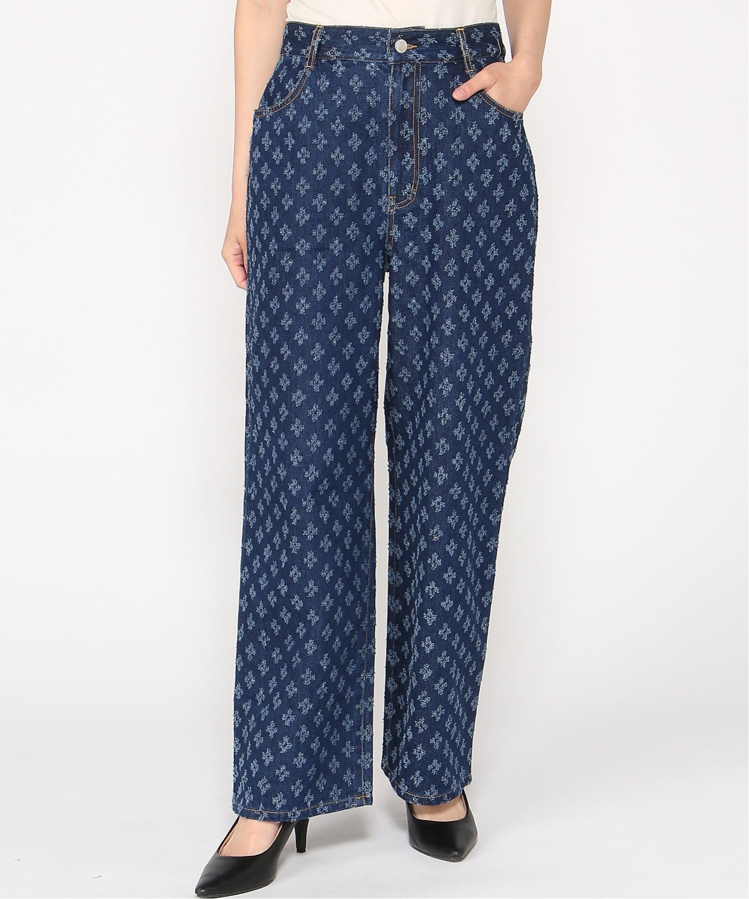 QPLUS QPLUS/JQ DENIM キュープラス パンツ ジーンズ・デニムパンツ ネイビー ブルー