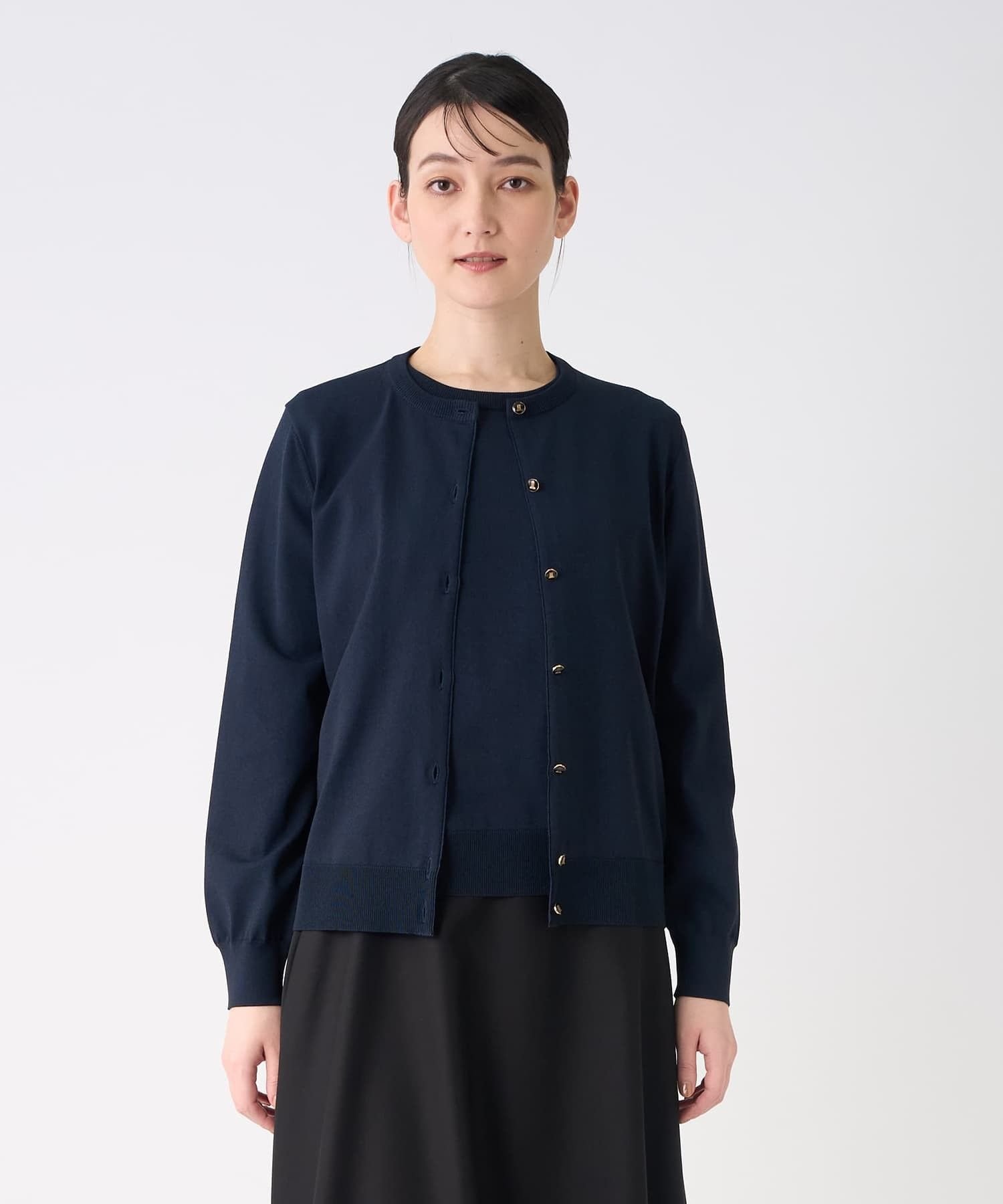 LANVIN COLLECTION ロゴジャカードカーディガン ランバン コレクション トップス ニット ネイビー ブラウン【送料無料】