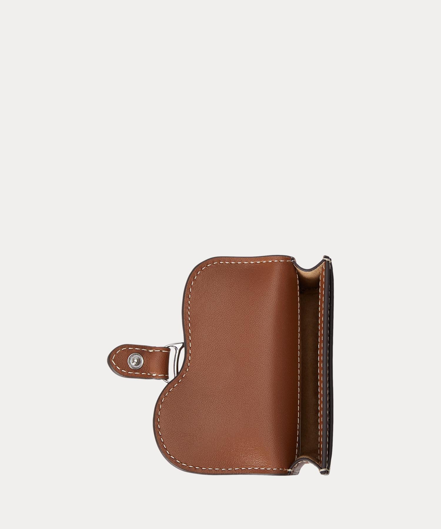 LAUREN RALPH LAUREN レザー スモール Tasha カード ケース ラルフローレン 財布・ポーチ・ケース 名刺入れ・カードケース ブラウン【送料無料】