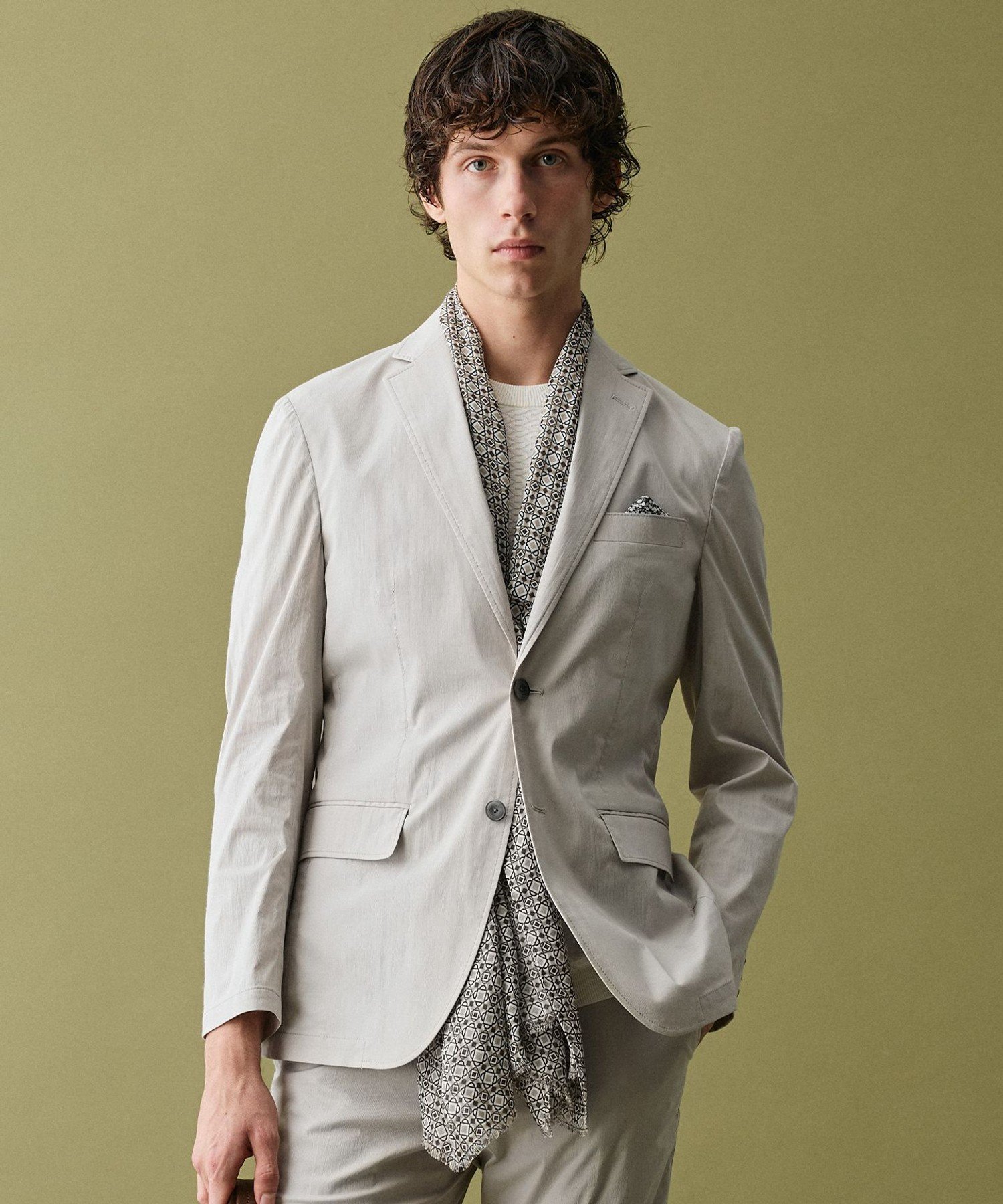 ABBOUD 【ストレッチ/軽量/Eco撥水/オーガニックコットン使用】マイクロピケストレッチジャケット ジョセフアブード ジャケット・アウター テーラードジャケット・ブレザー ネイビー