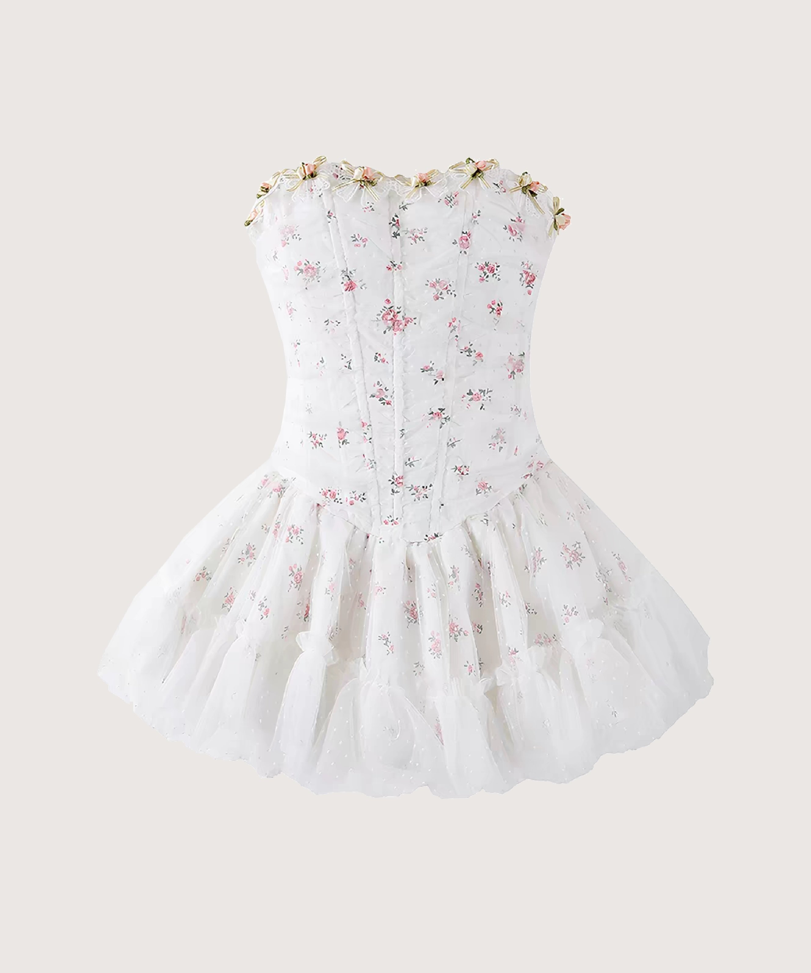 LA POMME petit Strapless Boned Waist Tulle Dress ラポミ・プチ ワンピース・ドレス ワンピース ブルー ホワイト