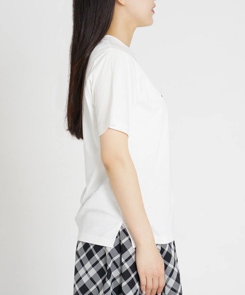 STRAWBERRY-FIELDS リボンプリントTシャツ ストロベリーフィールズ トップス カットソー・Tシャツ ホワイト