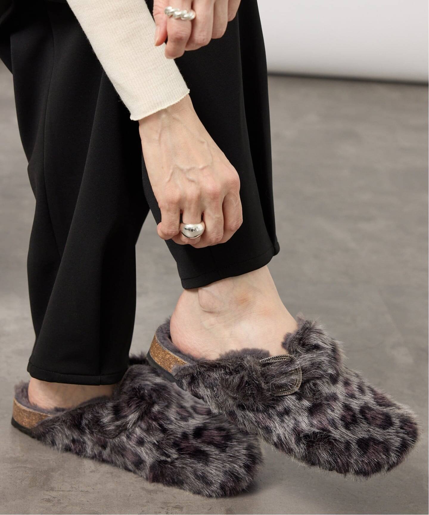 VERMEIL par iena 《予約》TAJI タジ sabot Leopard SABOT LEOPARD MAT P ヴェルメイユ パー イエナ シューズ・靴 スリッポン グレー【送料無料】
