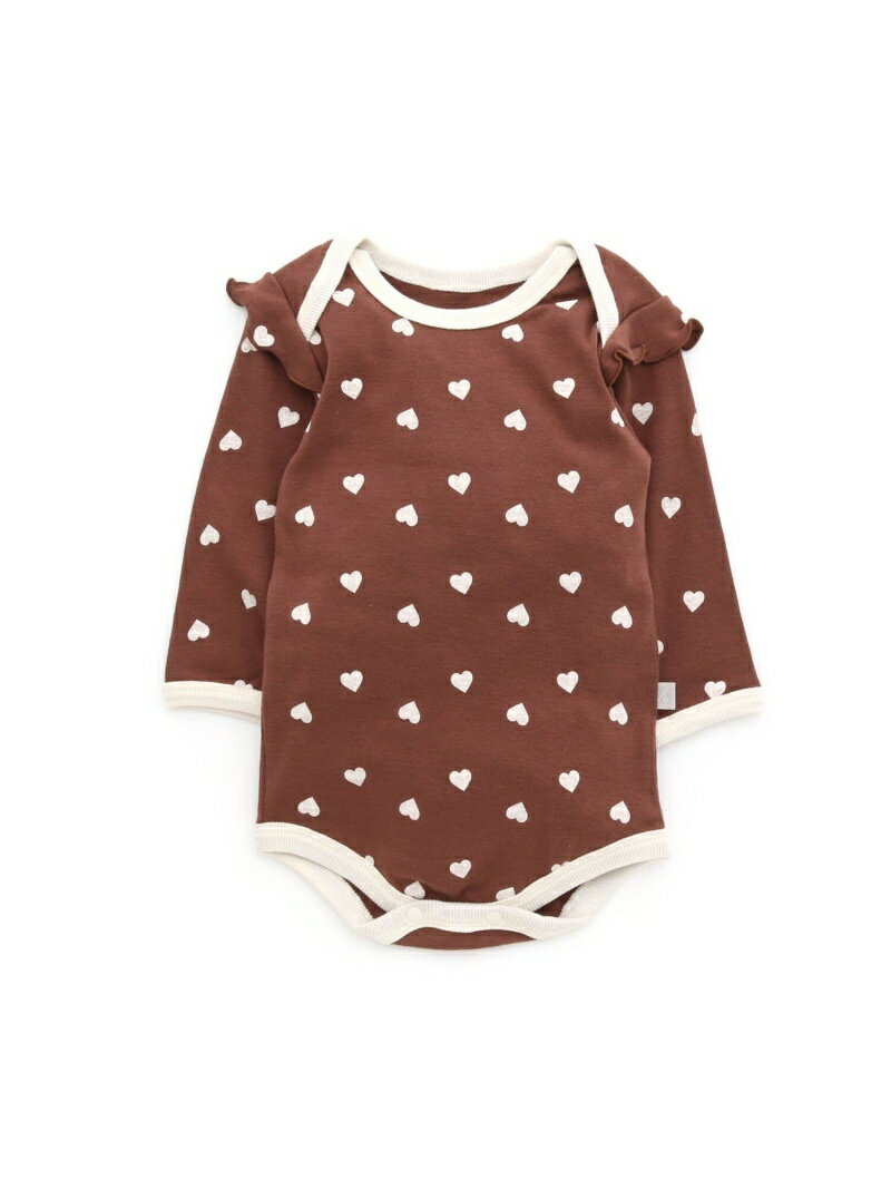 【SALE／40%OFF】BREEZE ハート柄ボディースーツ エフオーオンラインストア マタニティウェア・ベビー用品 その他のベビーグッズ ホワイト ブラウンのサムネイル